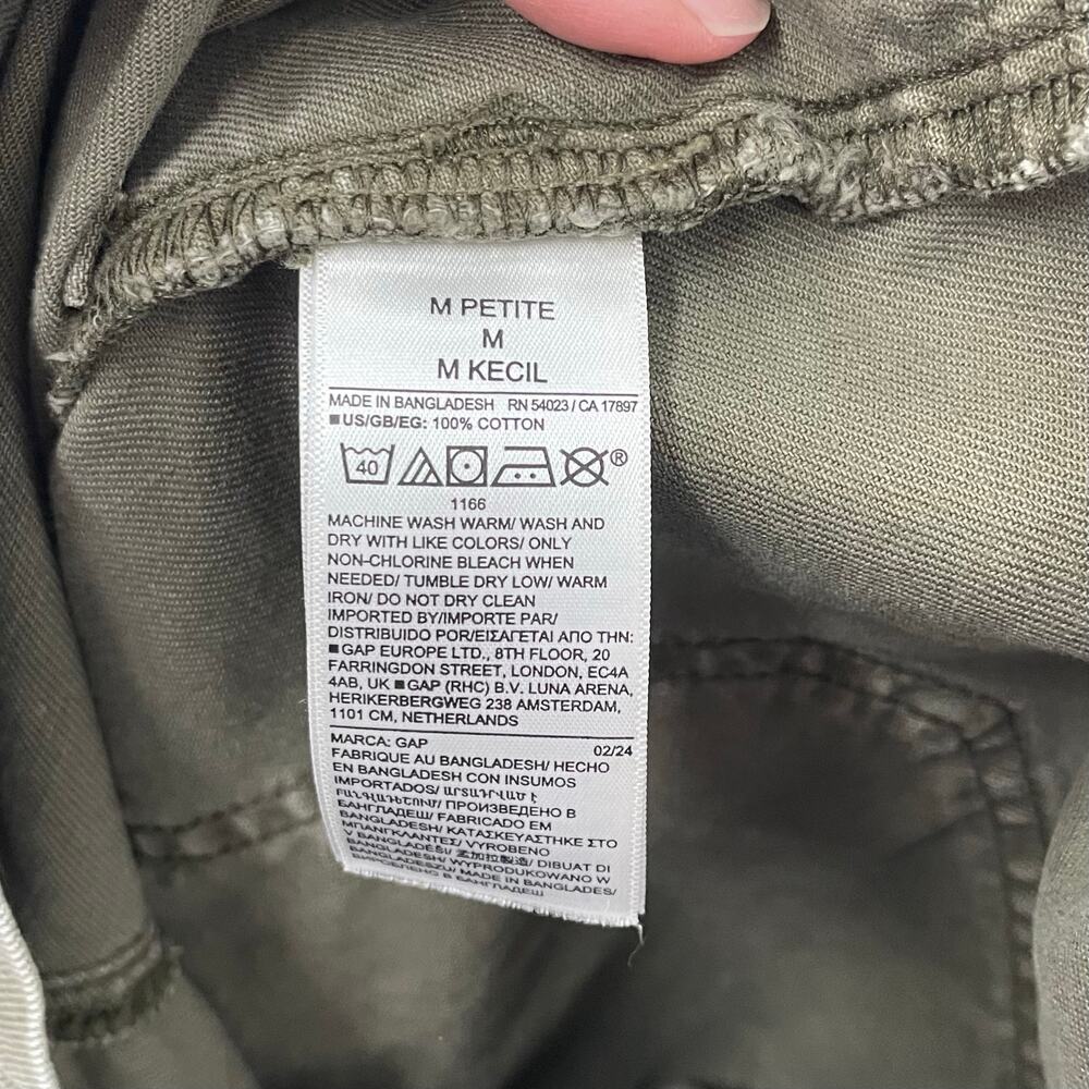 GAP 2024 M Petite Utility Romper Olive Green - Picture 8 of 10